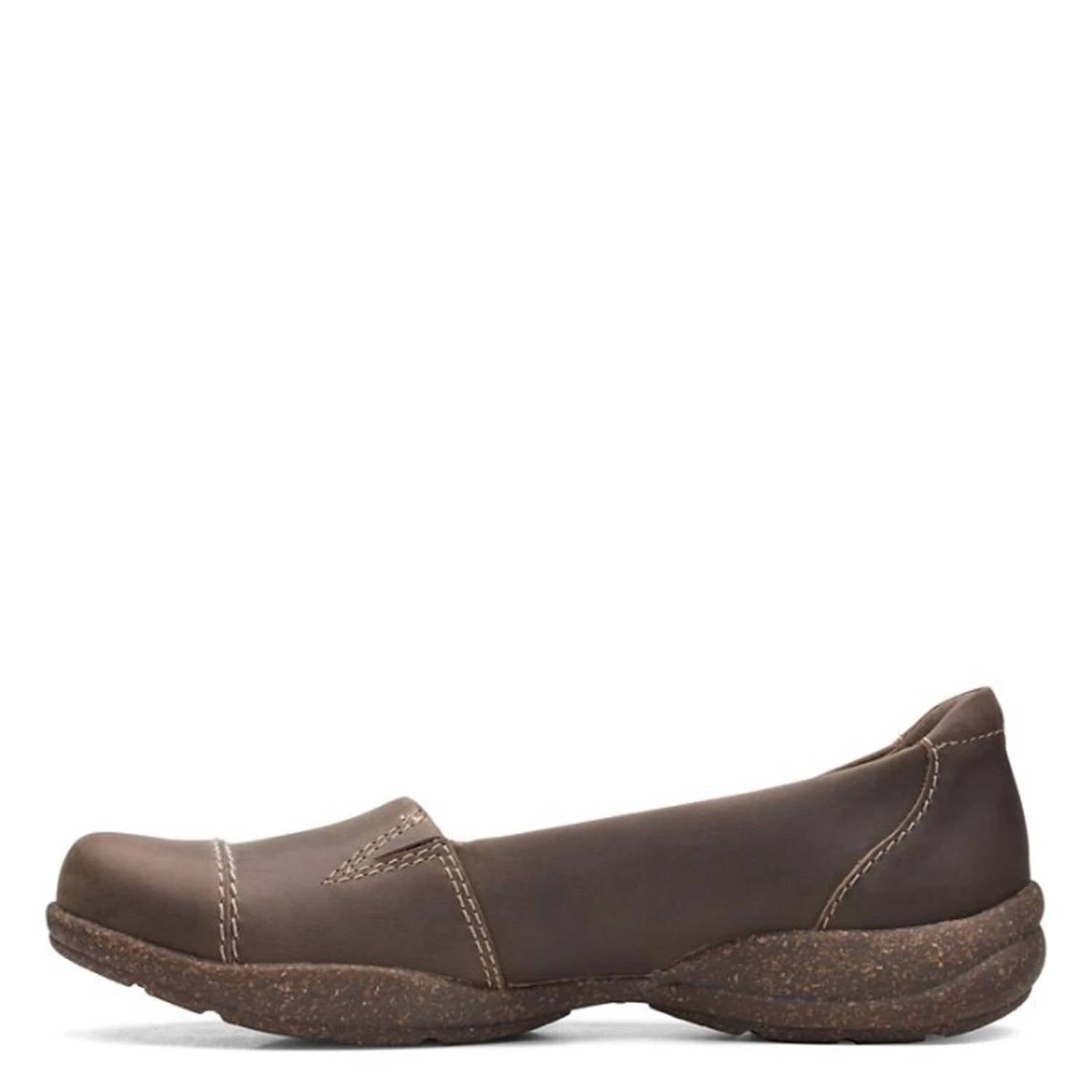 Clarks Women's Roseville Sky Loafer in dark taupe leather - women's flats - alternate view