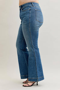 Judy Blue - High Waist Flare Tummy Control Double Button Waist Band Jeans