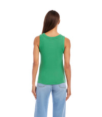 Karen Kane Ribbed Scoop Neck Tank in kelly green - women's tank top - alternate view