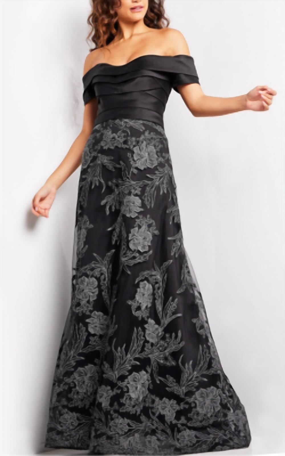 Jovani - Off the Shoulder A Line Gown