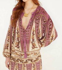 Farm Rio - DELICATE AINIKA SMOCKING LONG SLEEVE BLOUSE