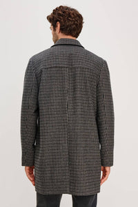 Rails Men's Hockney Coat in grey check plaid - men's jacket - detail view