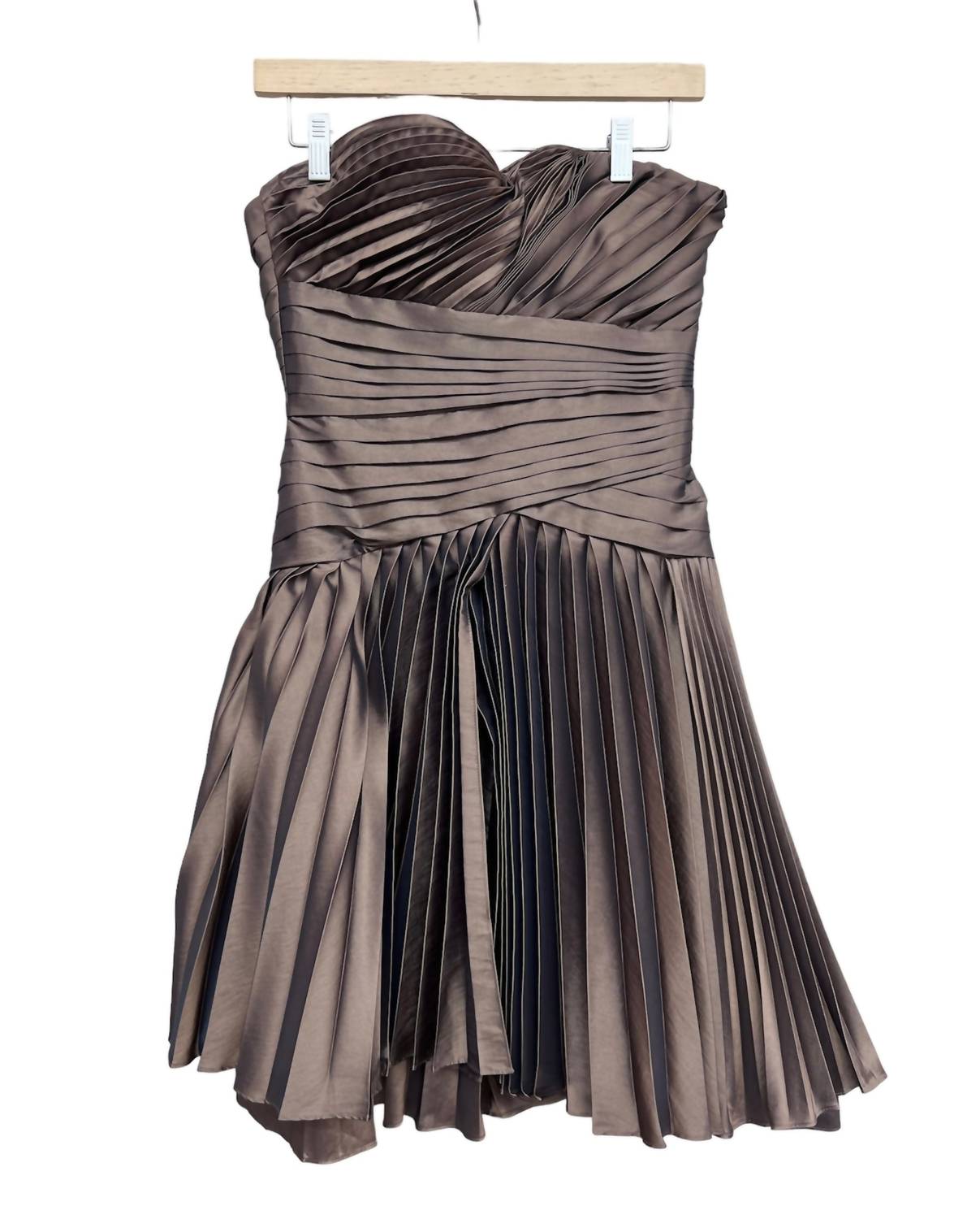 Pleated Metallic Mini Dress