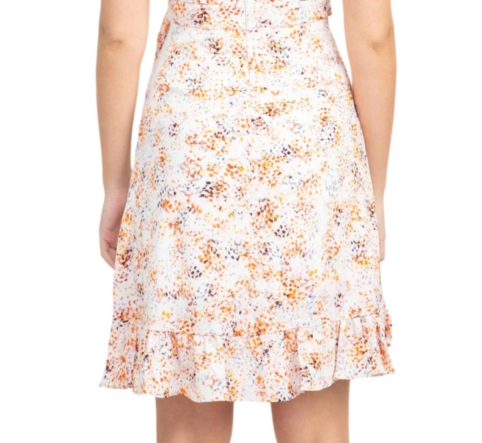 Laundry By Shelli Segal - V-neck Tie Waist Ruffled Hem A-line Twill Dress - Petite