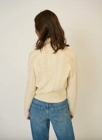 Central Park West - Rayna Shawl Collar Pointelle Cable Pullover