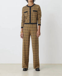 Suncoo - Geroma Two-tone Jacquard Cardigan
