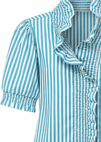 Boho Chic - Women's Striped Ruffle Blouse