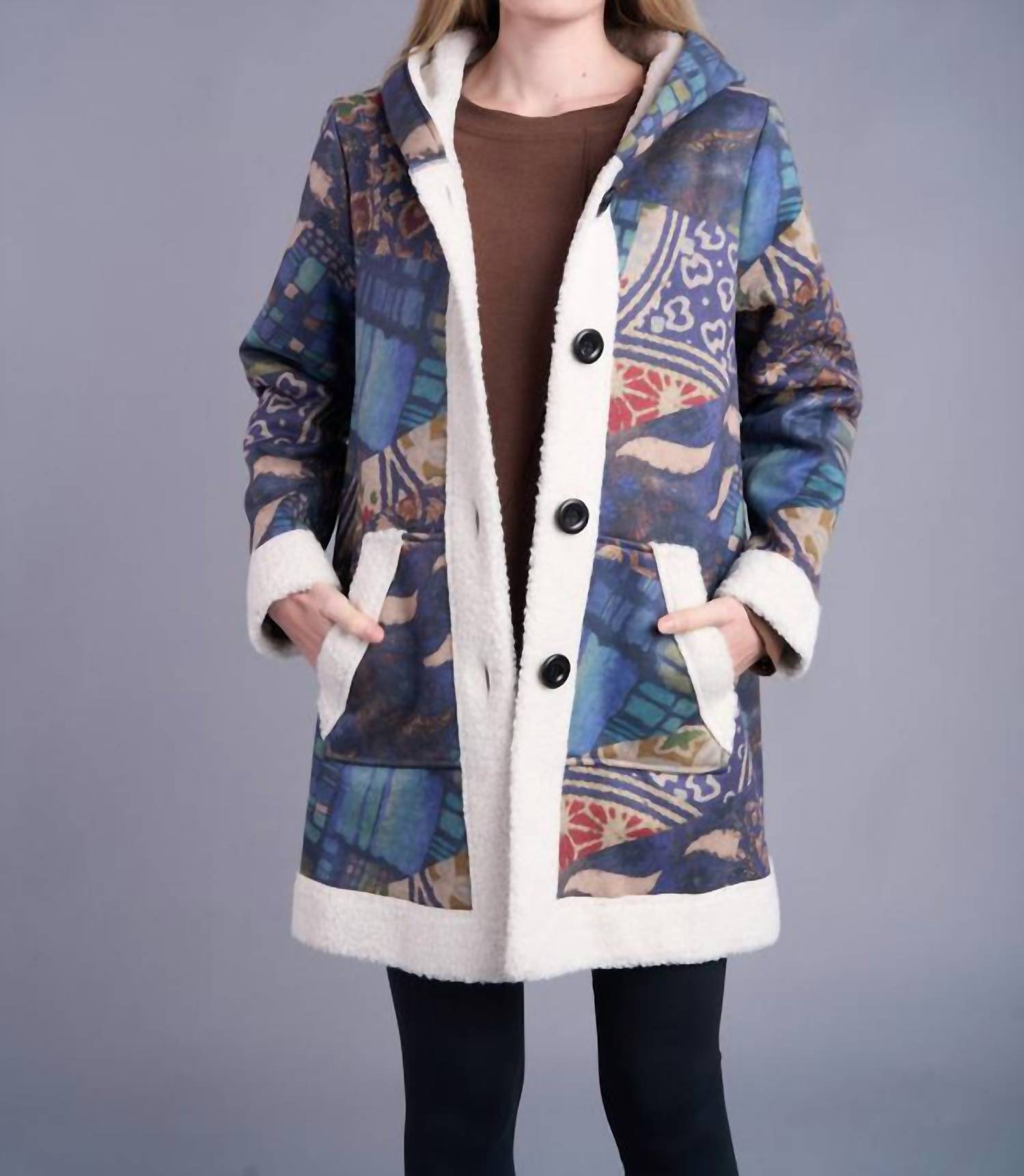 Shana Apparel - Patchwork Print Pocket Jacket