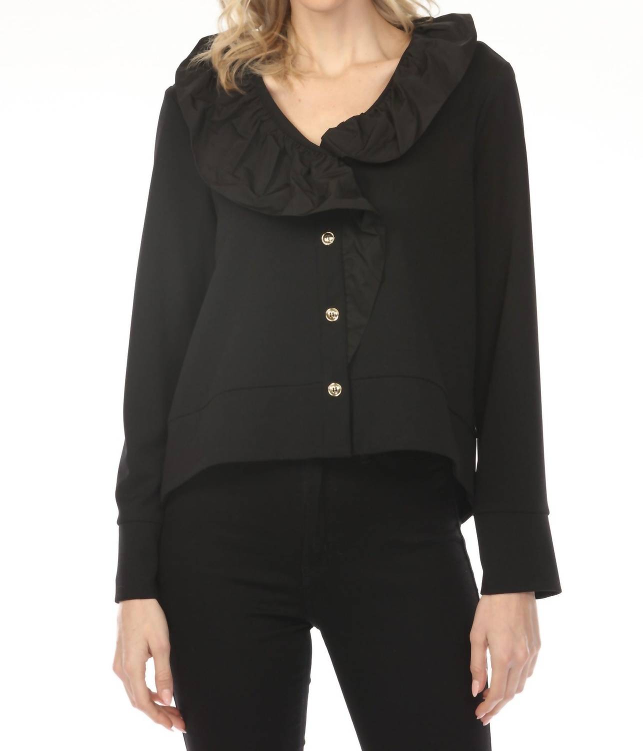 Joseph Ribkoff - Ruffled Collar Long Sleeve Jacket
