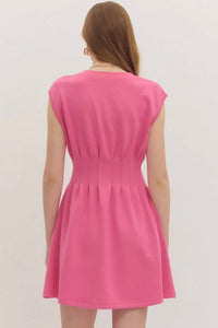 Entro - Chic Cinched Waist Mini Dress