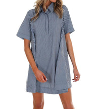 Day + Moon - Women's Up For Anything Striped Shirt Dress