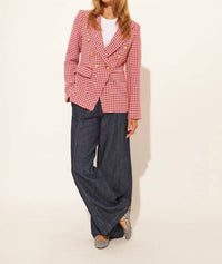 John + Jenn - Cherry Houndstooth Blazer