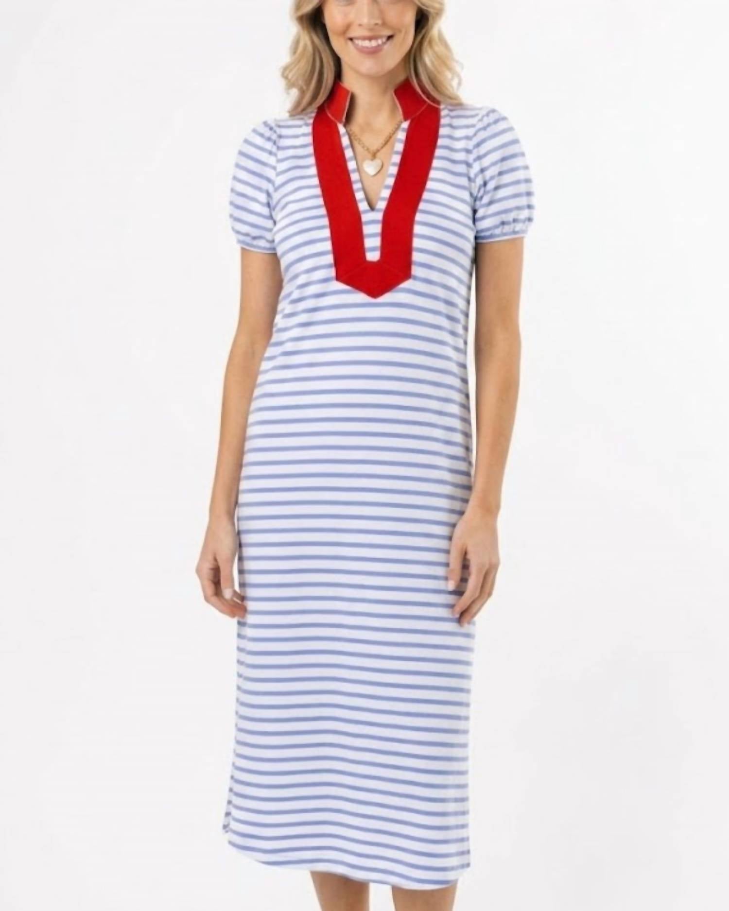 Sail To Sable - Short Sleeve Classic Midi Tunic Dress