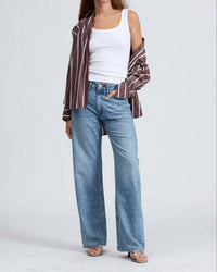 Rag & Bone Logan Wide Jean in blue denim - women's jeans