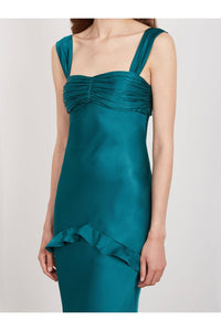 SALONI Selma Maxi Long Dress in midnight green - women's dress - alternate view