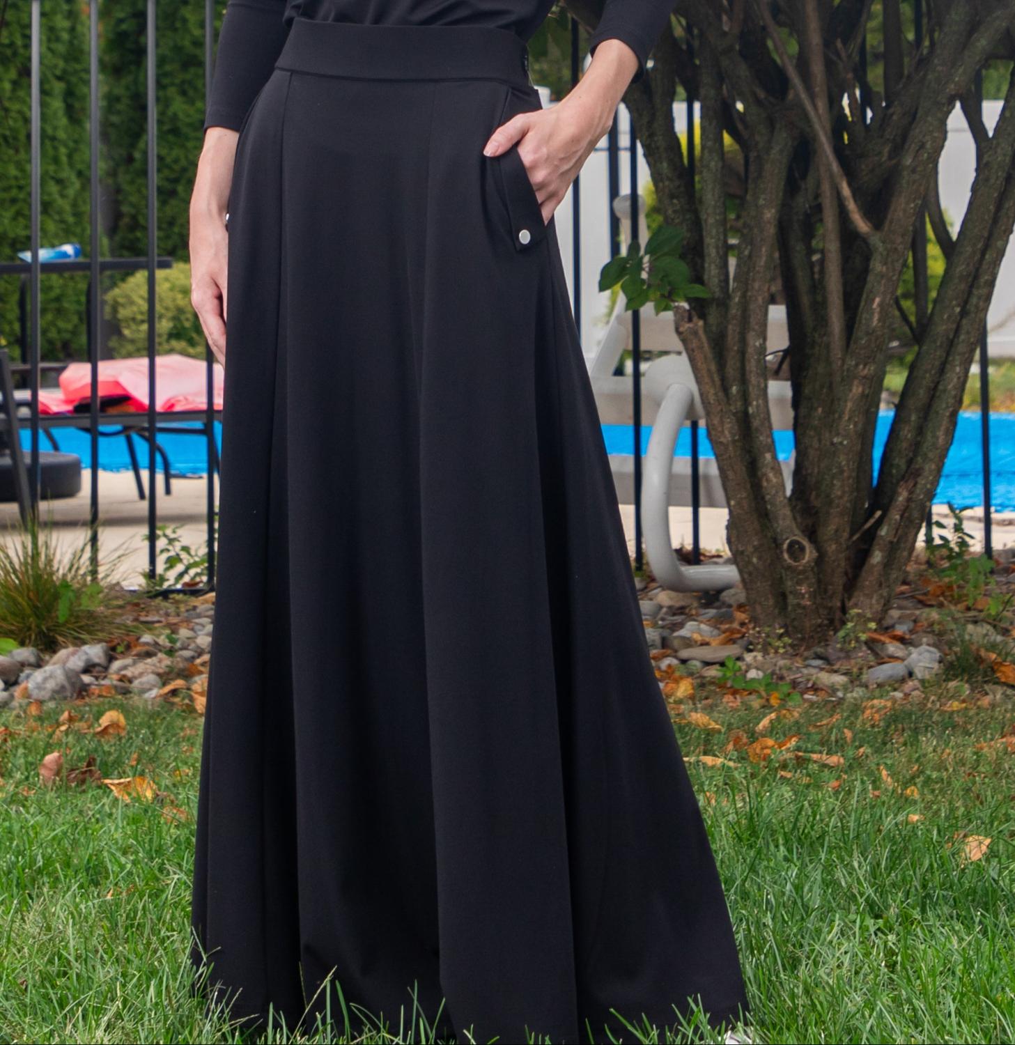 Tonet - Jersey Paneled Snap Pocket Skirt