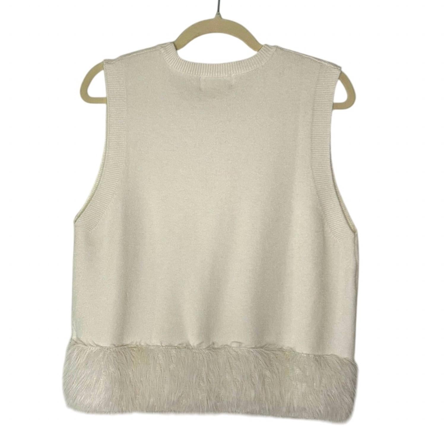Made In Italy - Fringed Sleeveless Sweater Top