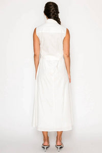 Meet Me In Santorini - Poplin Tie Midi Dress