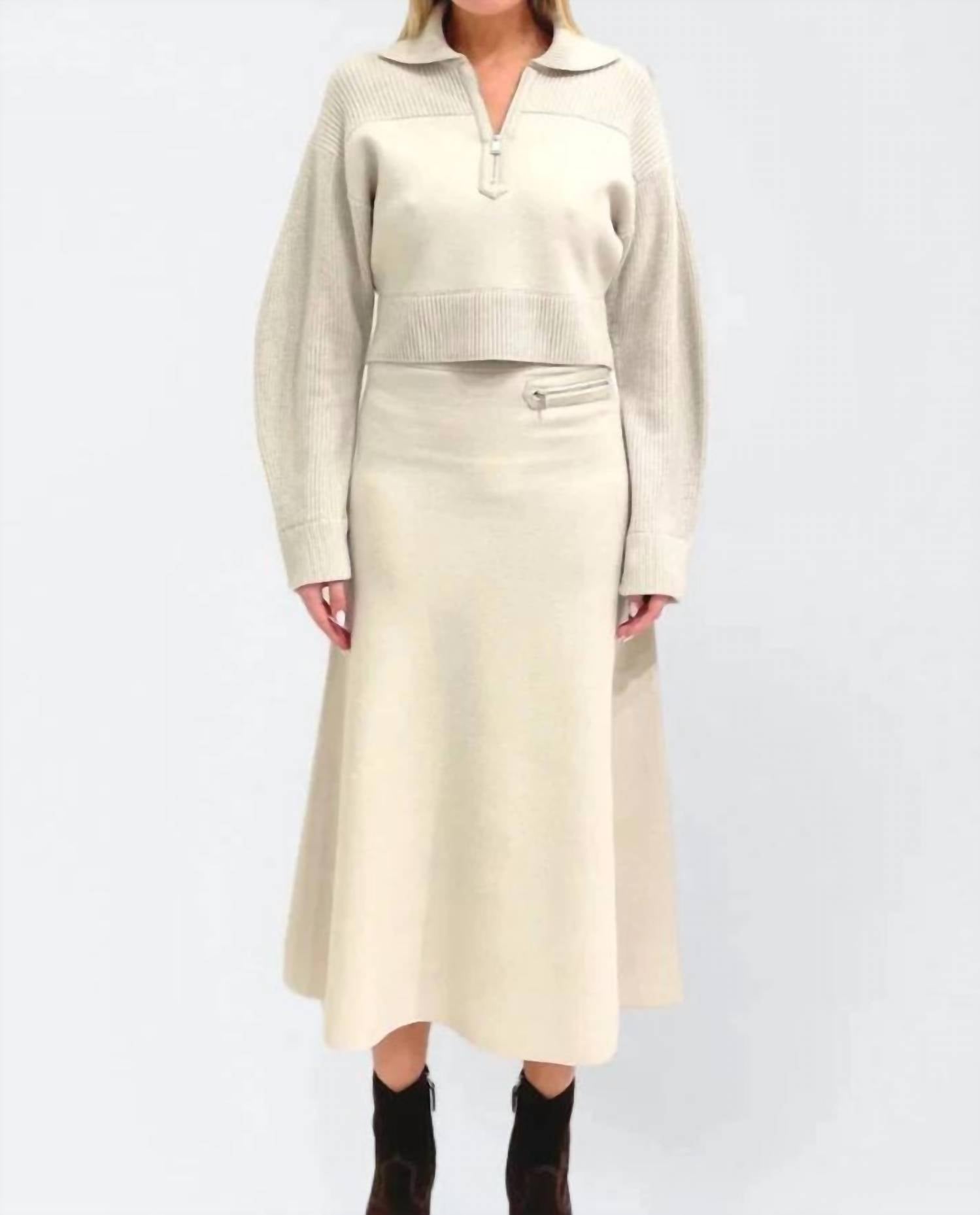 SIMKHAI Kellie Pullover Sweater in cream - women's sweater