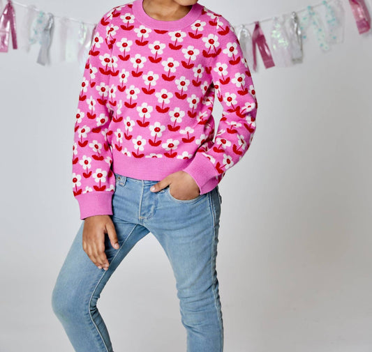 Design History - Girl's Flower Diamond Sweater