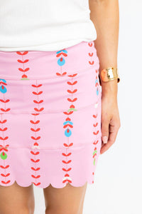Karlie - Floral Vine Scallop Skort