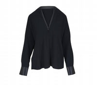 Vince - Leather Trim Dolman Top