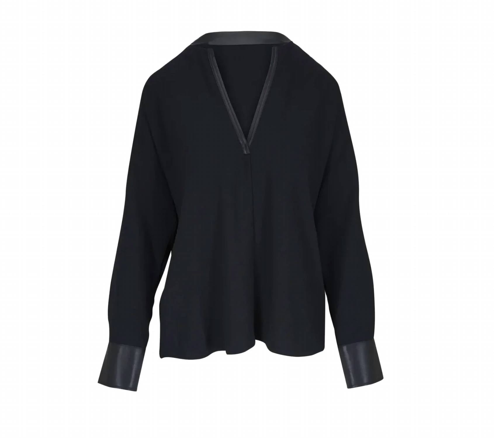 Vince - Leather Trim Dolman Top