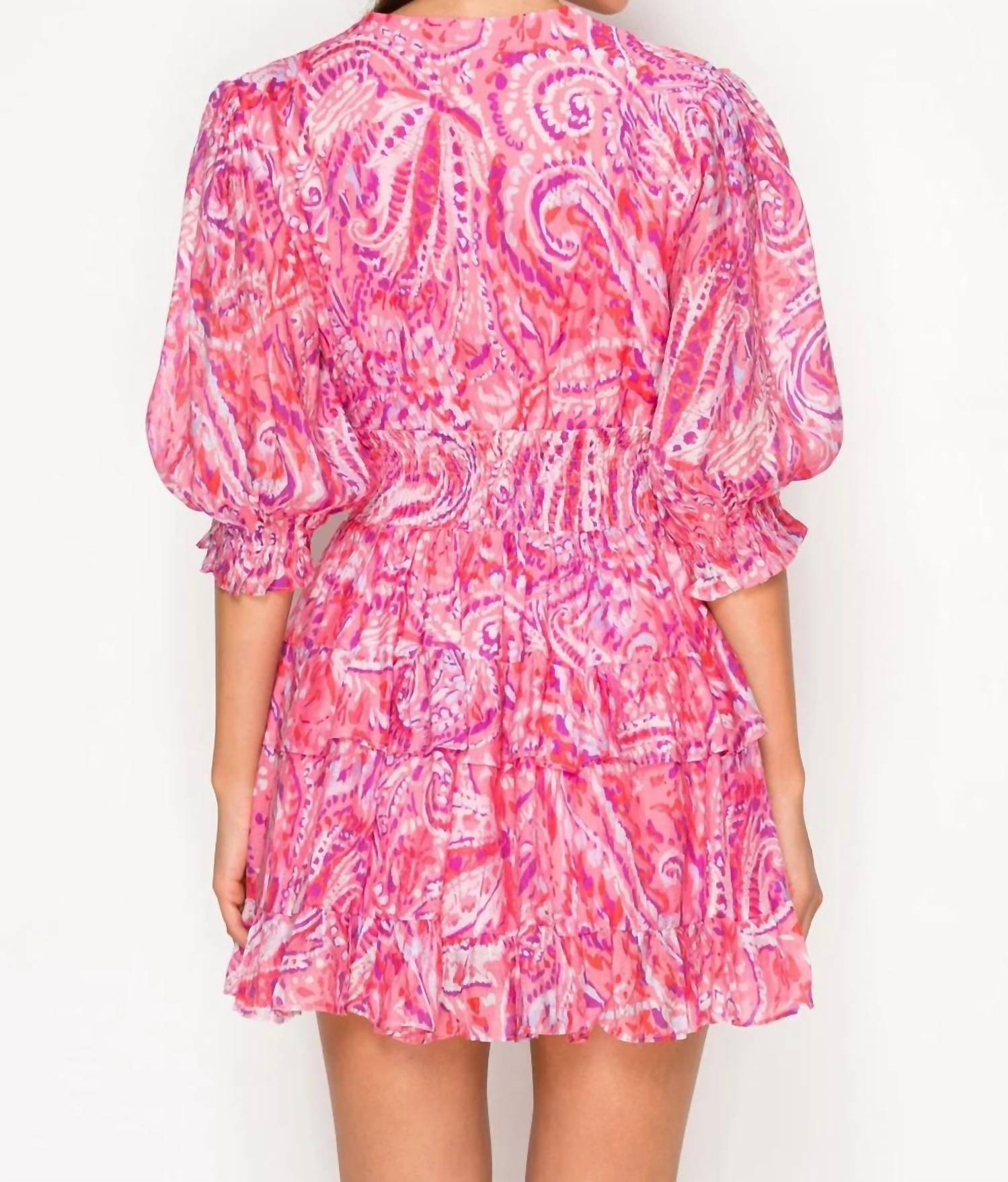 Meet Me In Santorini - Short Sleeves Mini Dress