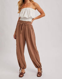 Bluivy - Gauzy Harem Drawstring Pants