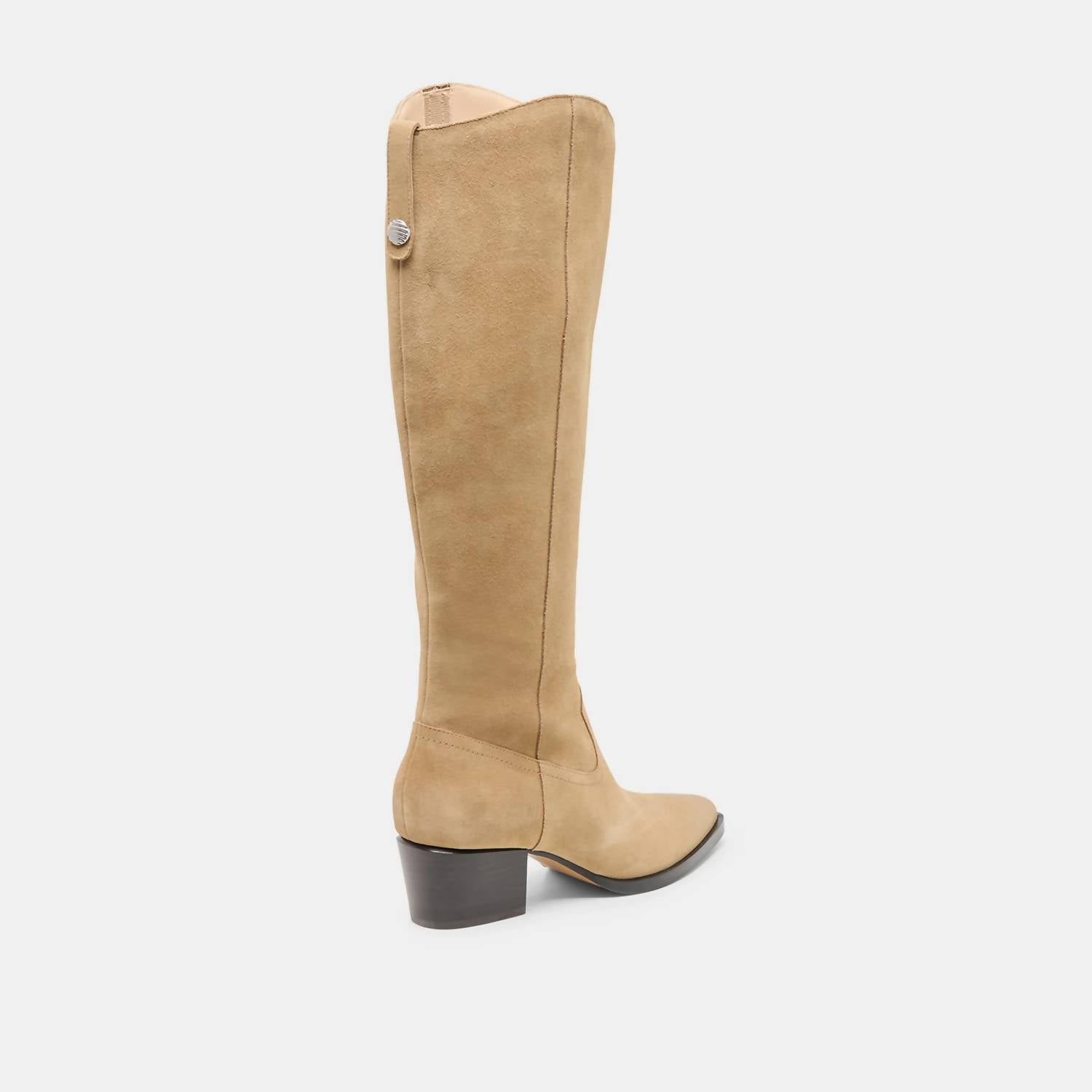 Dolce Vita Women's Virona H2o Suede Boots in dark taupe - women's shoe - detail view
