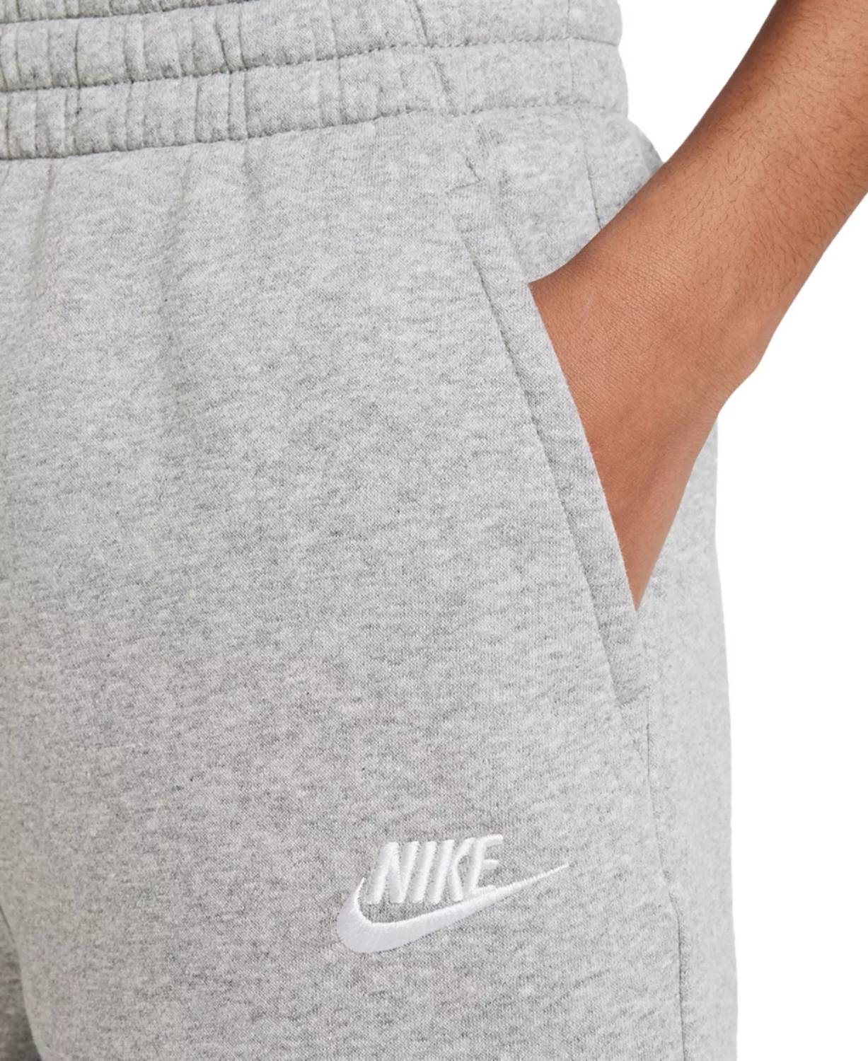 New Balance Sportswear Club Fleece Wide Leg Pants in dark grey heather - kids' joggers - detail view