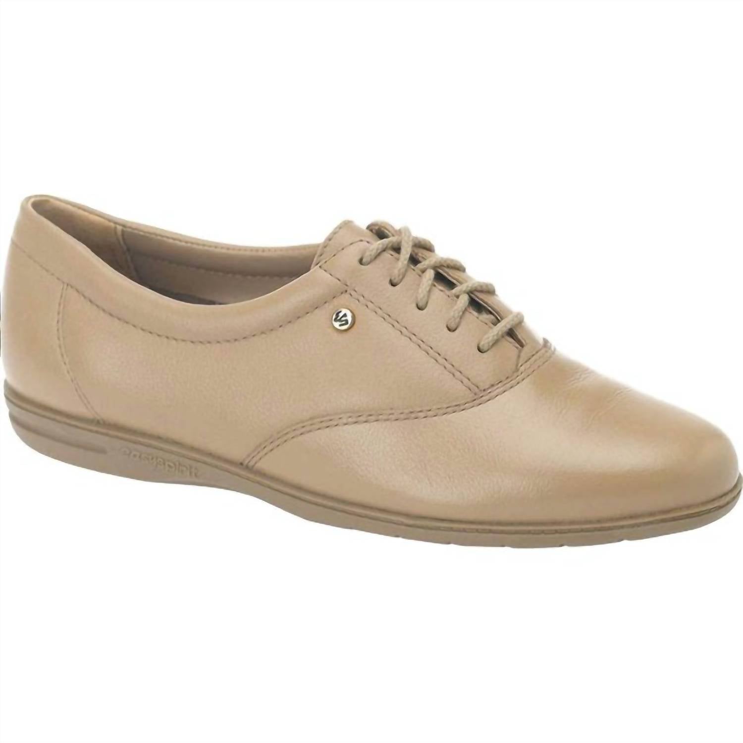 easy spirit Women's Motion Lace Up Oxford Shoes in wheat - women's flats - detail view