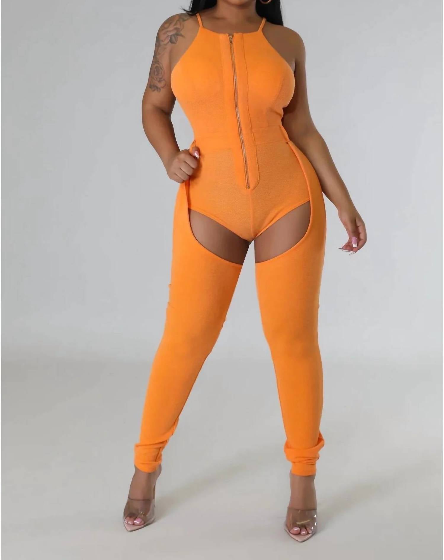 Good Time Usa - Motion - Back & Front Thigh Cut Out Jumpsuit