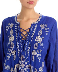 Johnny Was - TIE FRONT KIMONO SLEEVE DRESS (SLIP) ALBA