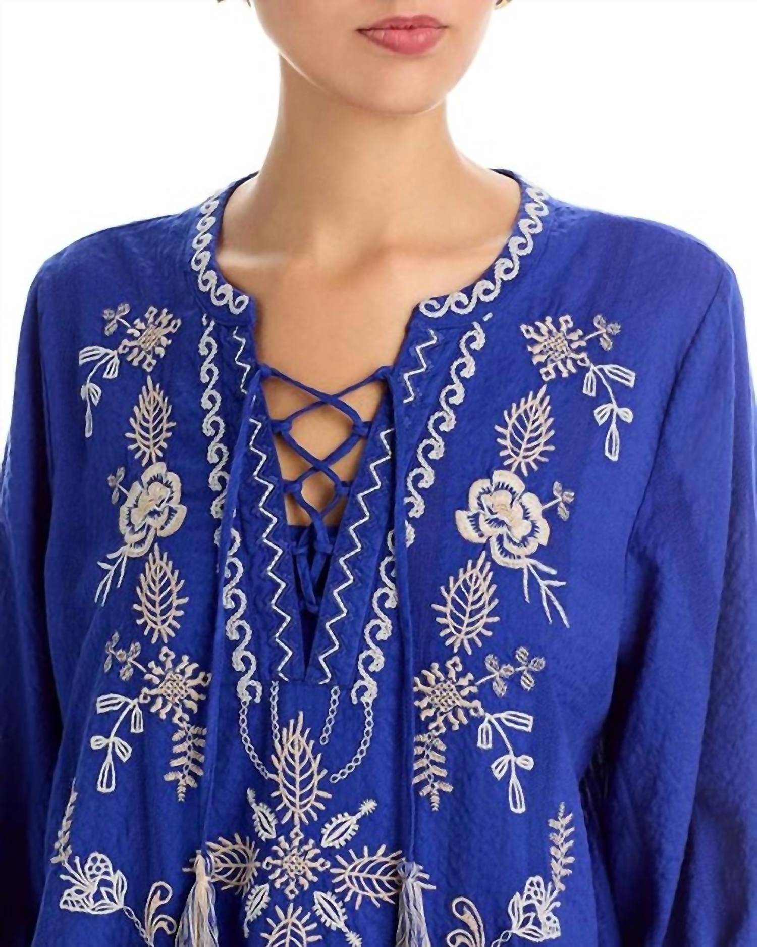 Johnny Was - TIE FRONT KIMONO SLEEVE DRESS (SLIP) ALBA