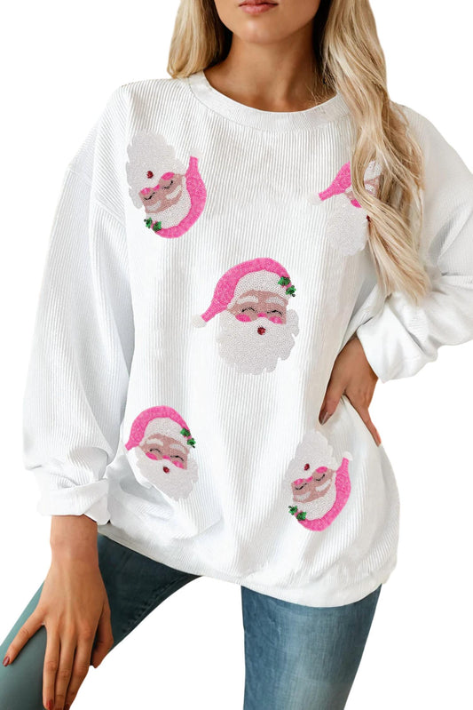 Little Daisy Closet - Sequin Santa Claus Sweatshirt