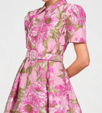 Theia - Abba Jacquard Midi Dress