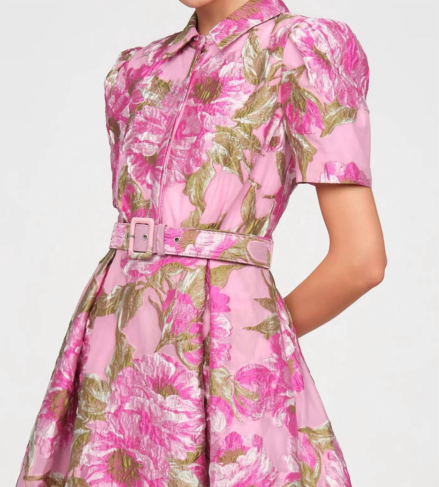 Theia - Abba Jacquard Midi Dress
