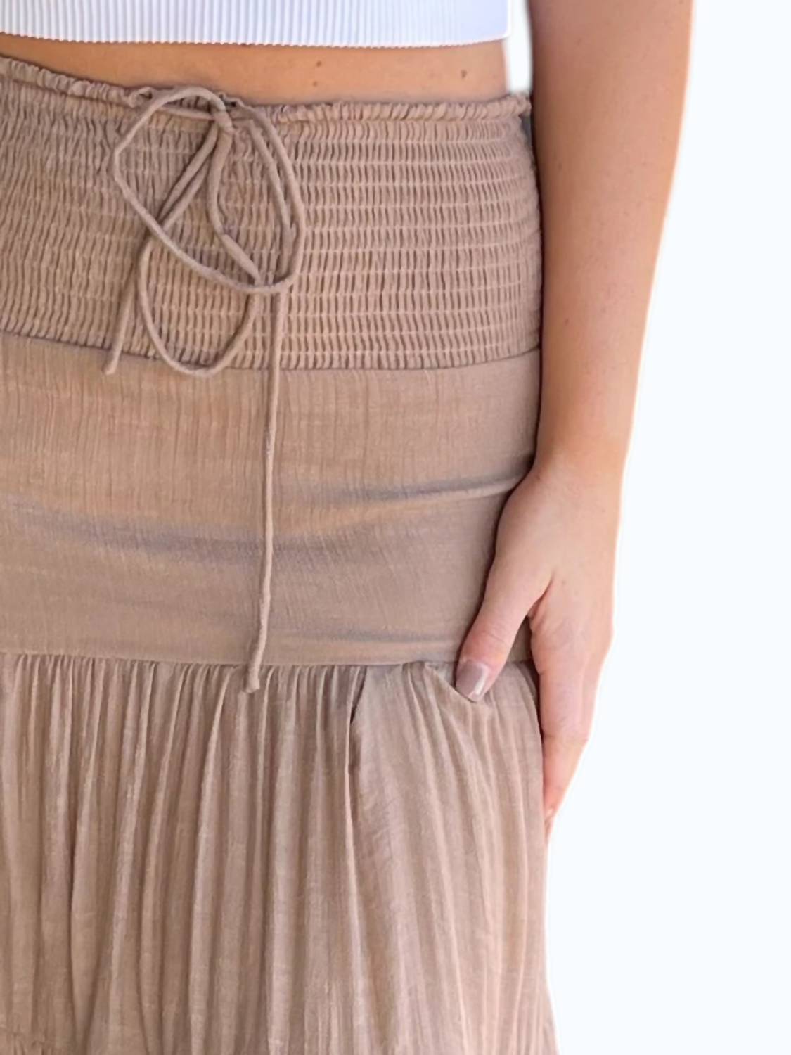 Risen - High Rise Tiered Long Skirt
