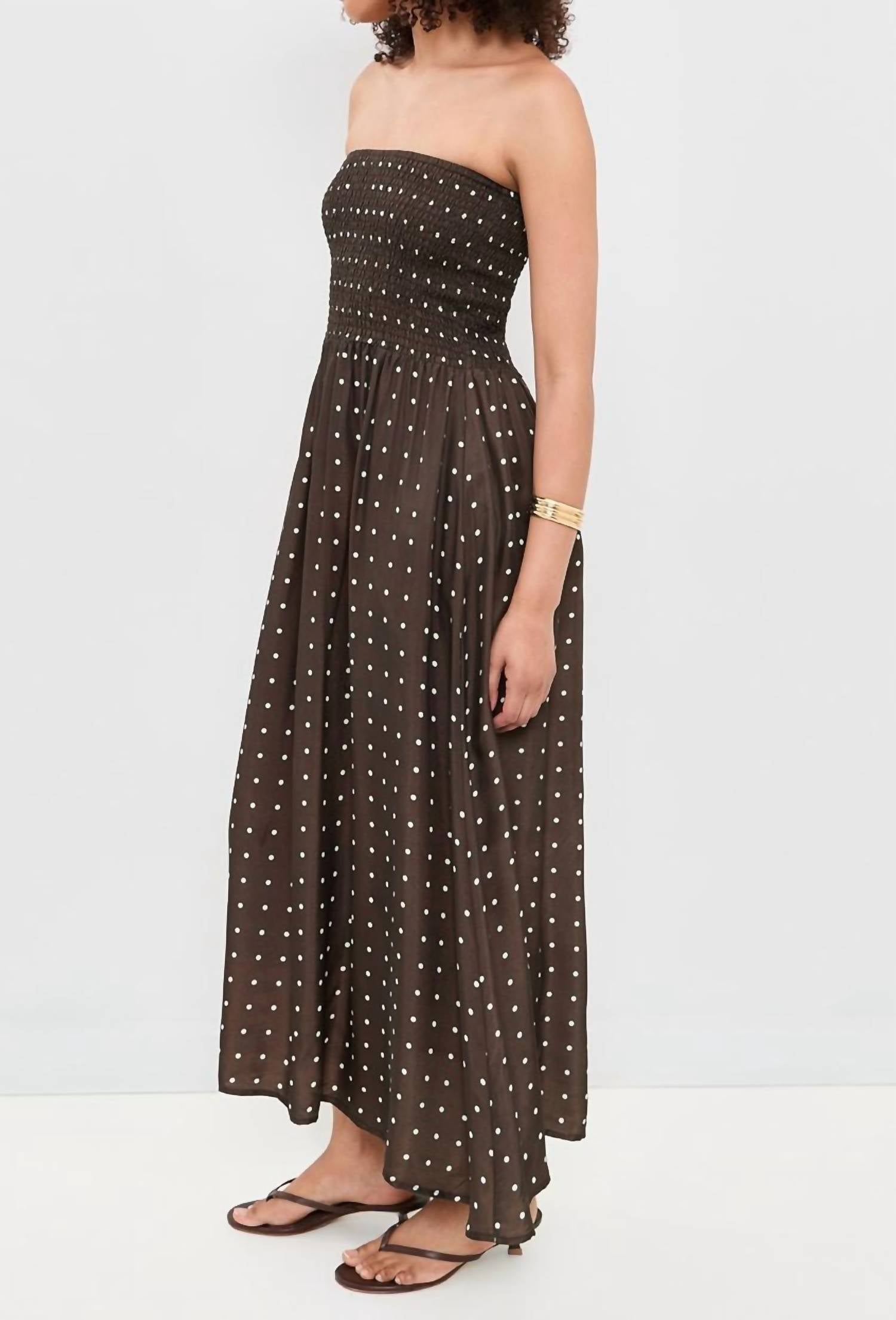 Little Lies - Polka Ruched Midi Dress