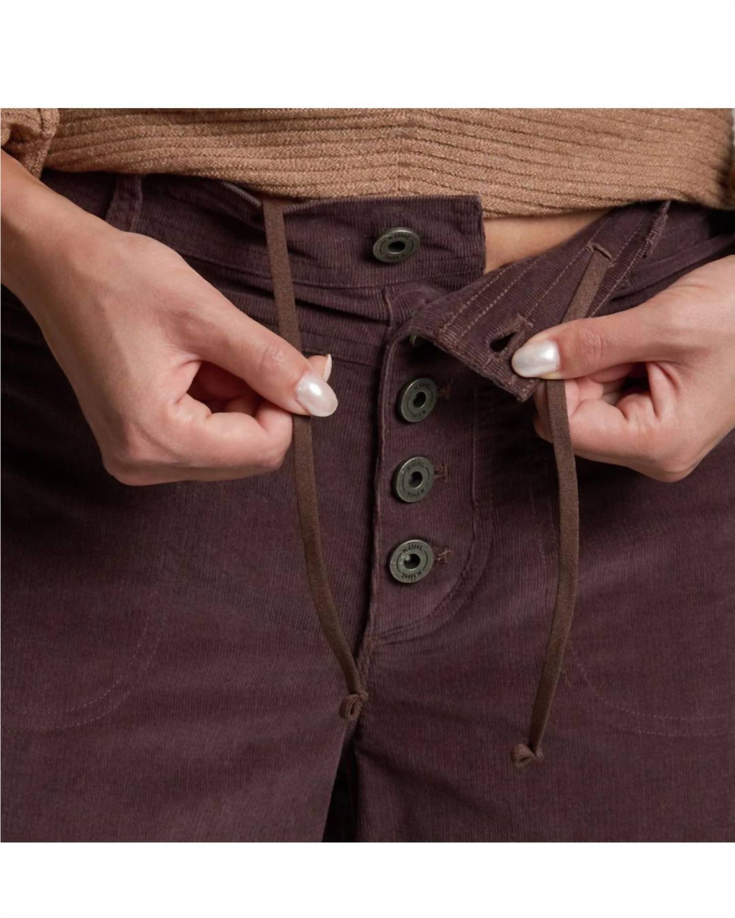 KUHL Lydia Cord Wide Leg Pants in coffee - women's pants - view 4