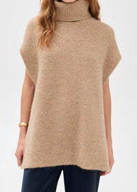 James Perse - Women's Waffle Knit Funnel Neck Tunic Top