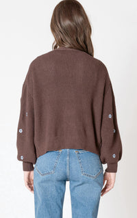 Dex - Embroidered Open Cardigan