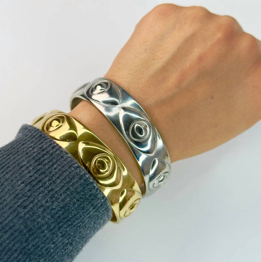 Jagged Halo Jewelry - Women's Athena Evil Eye Bangle Bracelet