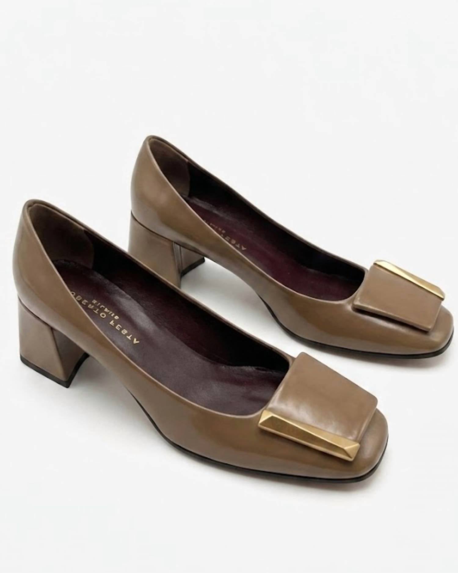 Roberto Festa - Women's Clory Spazzolato Buckle Block Heel