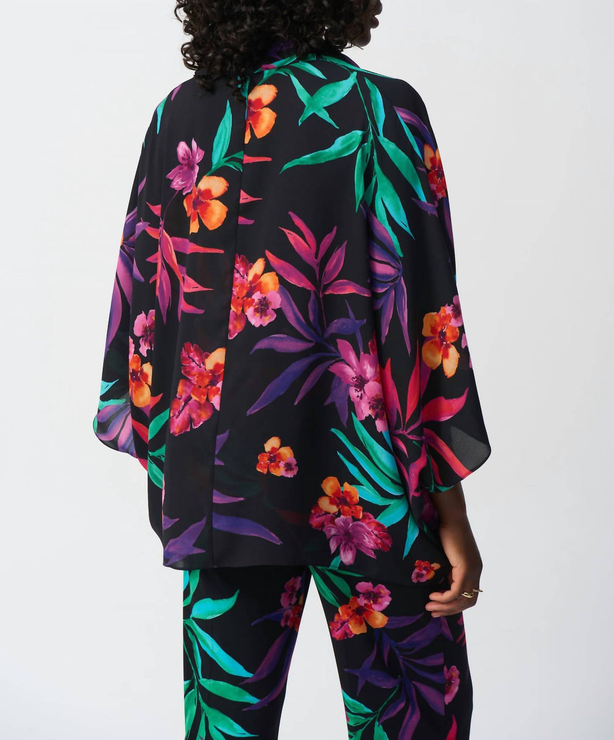 Joseph Ribkoff - Women's Georgette Tropical Print Boxy Top