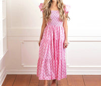 8 Oak Lane - Block Print Smocked House Dress