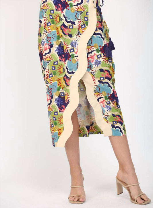 Fate By Lfd - Wave Color Contrast Wrap Midi Skirt