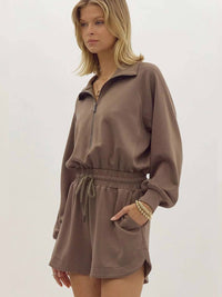 Entro - Long Sleeve Collared Romper