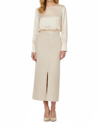 Naadam - Basketweave Tailored Long Skirt